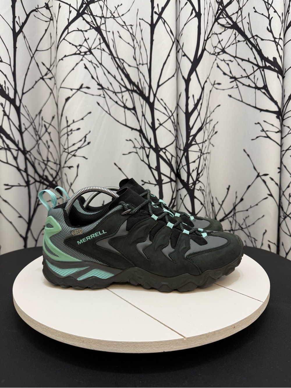 MERRELL Hiking Shoes Black Adventurine Select Dry Black Aqua Blue Women's 10